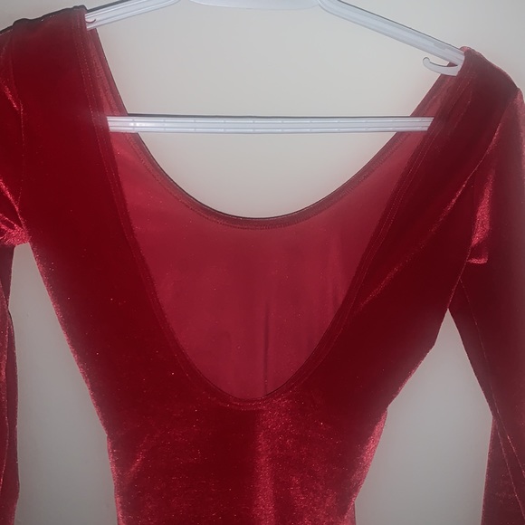 Red Velvet Low Back Dress American Apparel - Picture 4 of 4